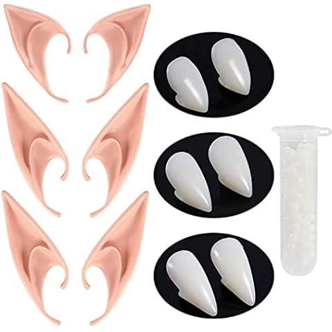 HLenyoy Vampire Teeth Fangs Elf Ears for Cosplay Costume Accessory Halloween Party Favors Cover