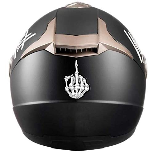 Stickers rétro réfléchissant pour Casque de Moto Main Squelette Fuck Cover