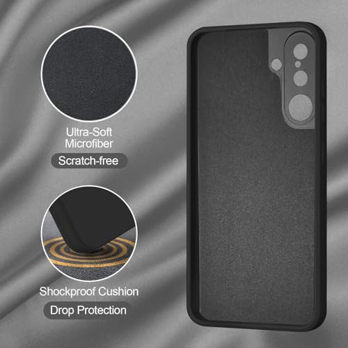 Image of SBMS Silicone Back Cover Case for Samsung Galaxy M36 5G / F36 5G | Soft Micro-Fibre Lining Inside | Camera Protection Bump | Shockproof Back Cover Case for Samsung M36 5G / F36 5G (Black)