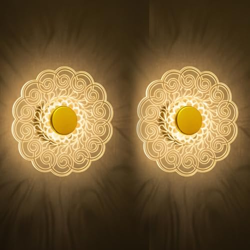 Image of Aurex 23cm LED Wall & Ceiling Light | Modern Acrylic Decorative Lamp with Adjustable Colour Temperature (White /Warm /Natural White) for Bedroom, Living Room & Entryway, Staircase, Indoor Wall Lighting
