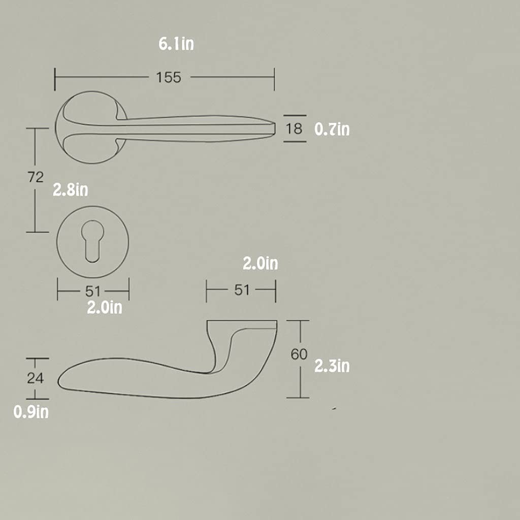 Zamek od drzwi Dempen Magnetisch Deurslot Deurhendels, Ergonomische Deurklink Met Sleutel, Grijs-Zwarte Deurknop voor Home Hotel Kantoor Appartement Cichy