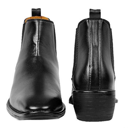 Image of BXXY Men's Height Increasing Elevator Faux Leather Office Wear Chelsea Boot