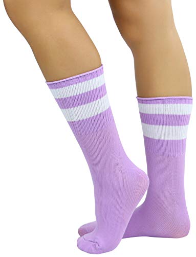 Image of ToBeInStyle Women's Acrylic Ankle Hi With Double Stripe Top Crew Fun Athletic Socks