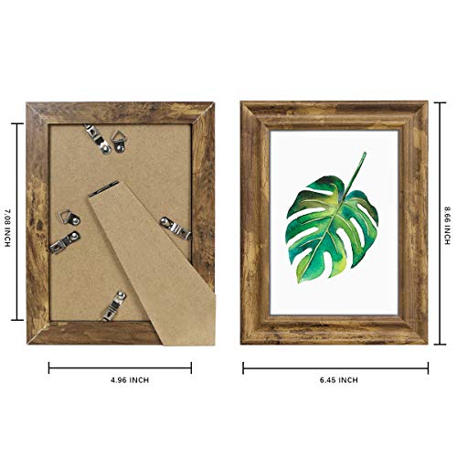 NUOLAN Bilderrahmen, Landhausstil, 12,7 x 17,8 cm, rustikales braunes Holzmuster, Fotorahmen für Wand oder Schreibtisch… – Bild 5