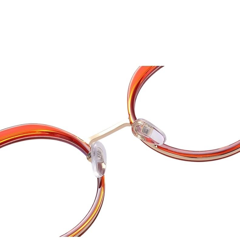 Lunettes de Lecture Rondes Anti-Fatigue, Anti-lumière Bleue, Verres Plats incassables, Miroir(C2,1.50)