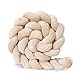 Bettschlange Geflochten, Bettschlange, Knotenkissen, Seitenschläferkissen, Bettumrandung Kantenschutz, Bettschlange, Kopfschutz Bettumrandung, Sofakissen, Beige, 3M