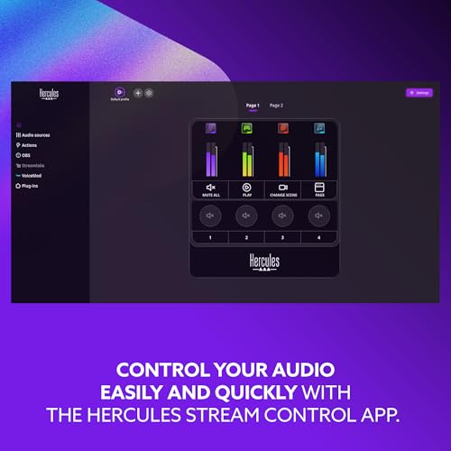 Image of Hercules Stream Starter Kit, Includes Stream 100 and HUD-600 USB Microphone + 3 Months Voicemod Pro, Core Streaming apps pre-Integrated (OBS, Streamlabs), Compatible with PC Only