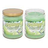 Smoke Odor Exterminator 13oz Jar Candles Cool Cucumber & Honeydew, (2) Set of Two Candles.