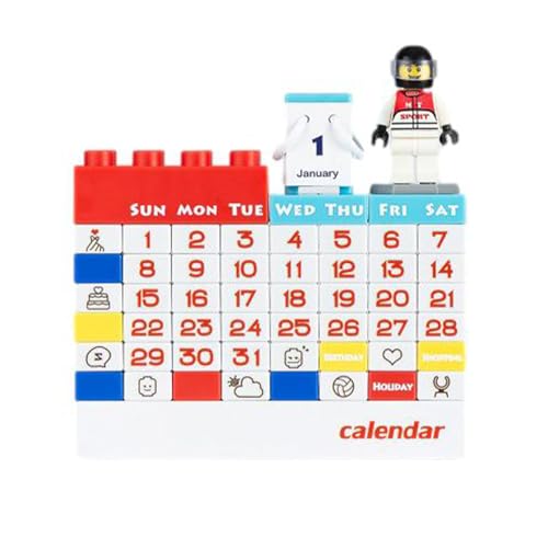 KJOET ブロック 万年カレンダー おもしろ 卓上 カレンダー ユニーク 子ども プレゼント 小学生 男の子 (警察官)