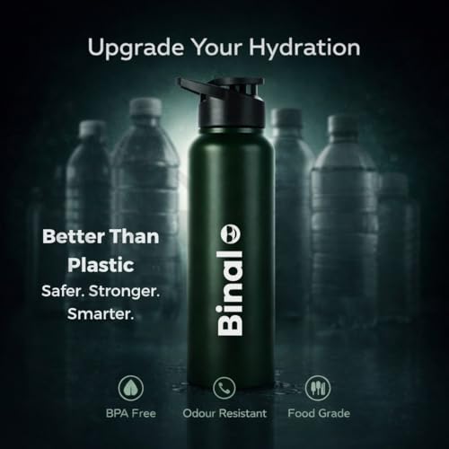 Image of COURAGE Stainless Steel Customize Sipper Water Bottle 1Liter Leak Proof for Fridge Home Office Travel School Kids Boys Girls Adults Sports Gym Yoga - Green
