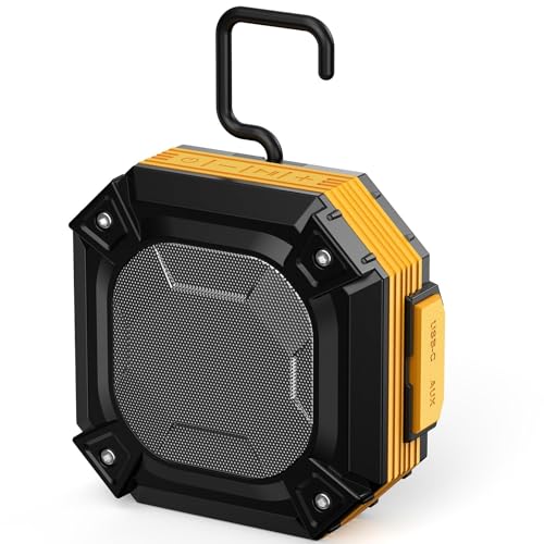 ShellHome 30W Magnetic Jobsite Portable Bluetooth Speaker w/ Hook (Yellow) - image 1
