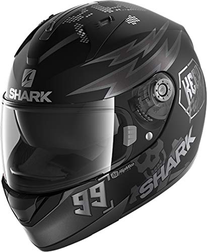 SHARK RIDILL Catalan Bad Boy Casco de Moto, Unisex, Negro Mate Antracita, M