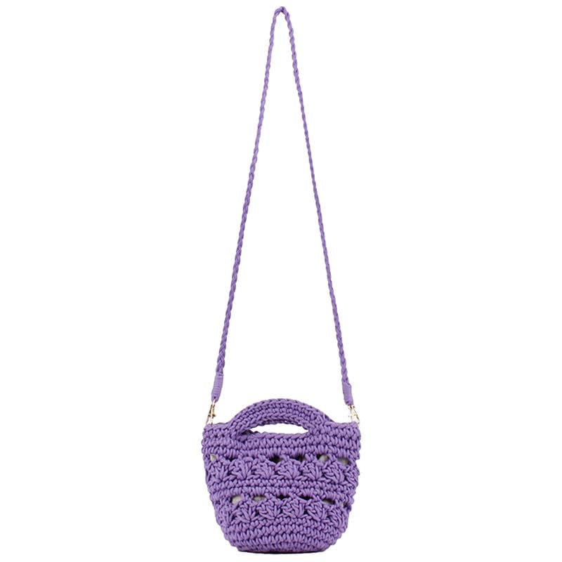 Sac seau crochet coton et petit sac bandoulière tressé femme