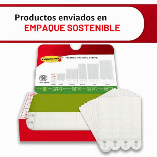 Tiras pesadas XL Command para colgar cuadros sin daños de hasta 9 kg con adhesivo blanco 4