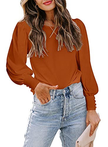 DOROSE Womens Tops Puff Sleeve Blouses Dressy Casual Work T Shirts