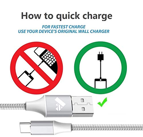 Image of Type C Cable,USB C Cable 2Pack 2M Fast Charging Cable Nylon USB-C Charger Lead for Samsung S8 S9 S10 A20e A40 A50 A70 S20 Plus,Charger for Huawei P9 P20 lite P30 P10,Nexus,Sony,Google Pixel