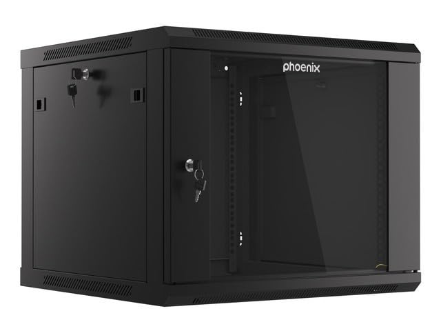 Phoenix Armoire Rack 9U Noir, 600 mm Profondeur