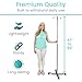 Vive IV Pole with Wheels - IV Fluids Bag Stand with 2 Hooks and Adjustable Height - Portable IV Pole for Home Care, Hospitals, Clinics and Travel - Safe and Easy to Move Medical IV Drip Stand