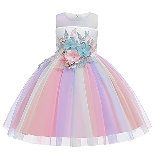 Beauty Pageant Dress Girl Sleeveless Size 10 Knee Party Wedding Prom Bridesmaid Dresses for Wedding Girls Tutu Formal Tulle Ball Gown Teen Big Girl Age of 8 Sequins Teen Sundress 7-16 (Pink, 150)