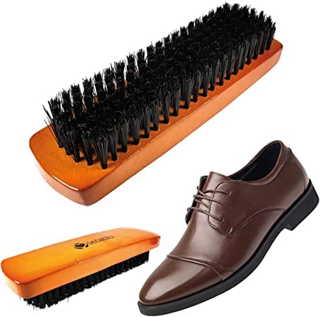 Saraoriginalshop Cepillo para zapatos de madera para eliminar el polvo y pulir zapatos de cuero y tela de limpieza para zapatos botas mocasines Cover