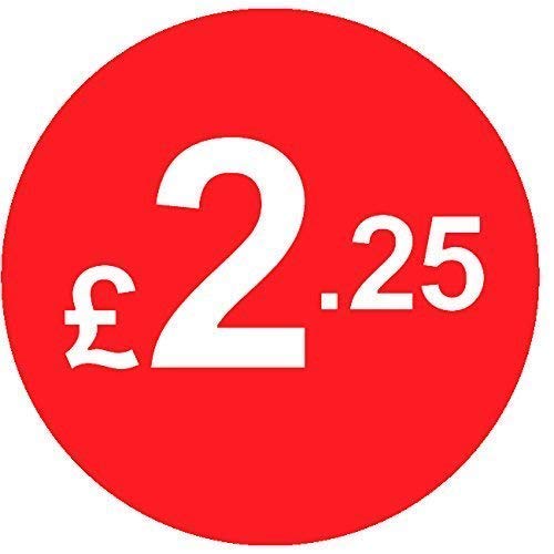 Pack of 500-20mm Price Stickers - Choose from 10p to £15 - Bright Red - Many Prices to Choose from (£2.25 - Red)