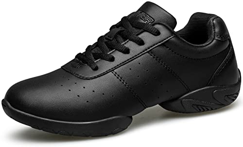 BAXINIER Girls White Cheerleading Dance Shoes Athletic Training Tennis Breathable Youth Competition Cheer Sneakers