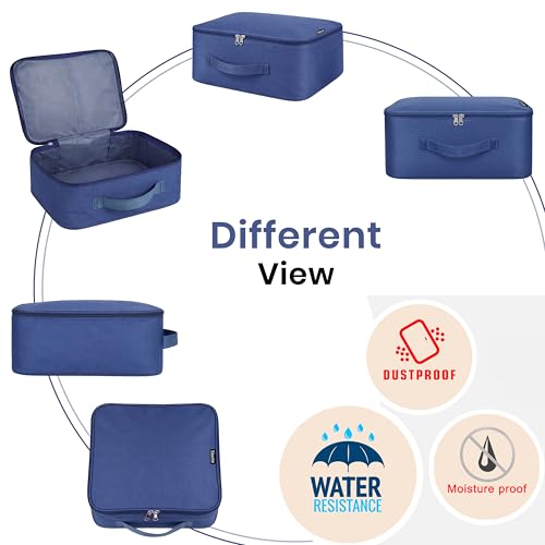 Image of Storite 2 Pack Mini Nylon Storage Bag, Blue, 30x27x13 cm | Zip Closure, Foldable, Multipurpose Organizer, Portable Utility Bag