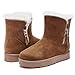 FW FRAN WILLOR Winter Boots for Women Warm Ankle Boots Suede Faux Fur Lining Classic Zipper Anti-Slip Snow Booties Slippers Fashion Slip On Memory Foam Comfort Indoor & Outdoor Shoes Brown Size 6.5