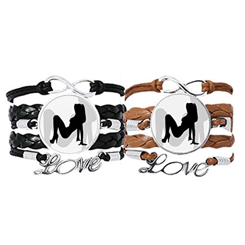 Bracelet amour couple cuir corde DIYthinker cadeau Saint-Valentin idéal