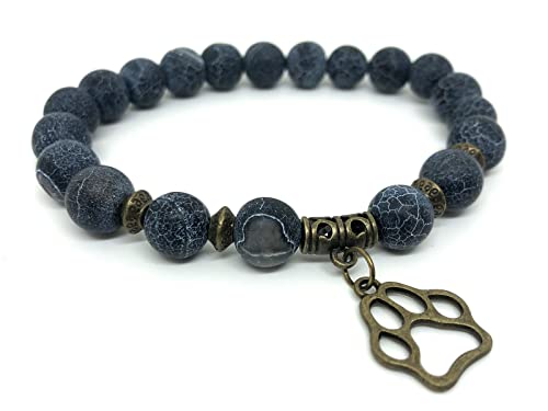 Bracciale da uomo in agata smerigliata con