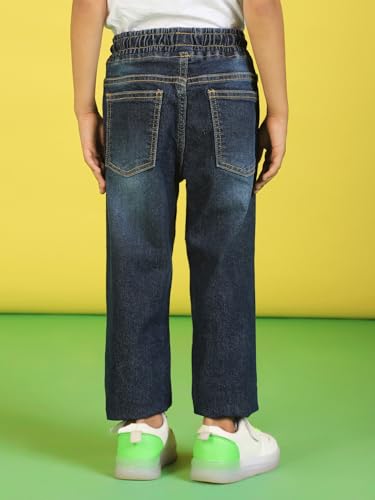 Image of Nautinati Boys Cotton Denim Jeans with Value-Added Detailing | Age 2-10 Years