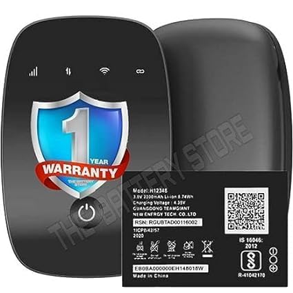 Image of THE BATTERY STORE Original H-12348 Battery for Jio WiFi Dongle /Airtel WiFi / M2S Fi 2 / Wireless Router 4g FI2 / M2 hot spot Battery with 1 Year Warranty **** (O187)