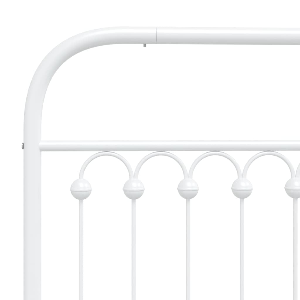 vidaXL Bedframe metaal wit 80x200 cm, eenpersoonsbed, bedombouw, metalen bedframe, bed, ledikant, logeerbed, metalen lattenbodem