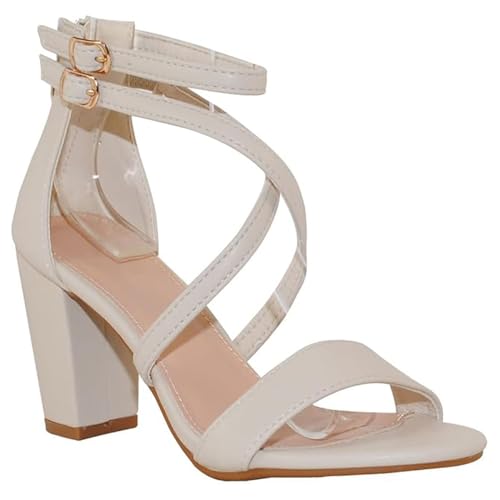 Image of Women's Chunky Heel Ankle Strap Sandals | Party Sandals