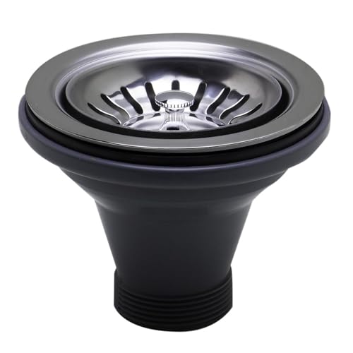 Colador de fregadero de acero inoxidable HomeStock 3 1/2 pulg.