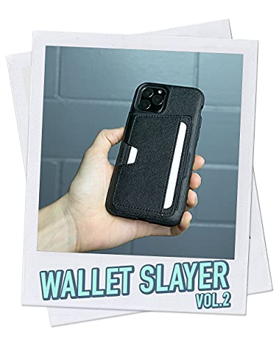 Image of Smartish iPhone 11 Pro Wallet Case - Wallet Slayer Vol. 2 [Slim Protective Kickstand] Credit Card Holder (Silk) - Black Tie Affair
