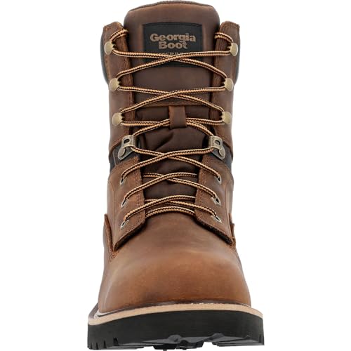 Georgia Boot Core 37 Steel Toe Waterproof Work Boot, Brown, Size 13(W)3