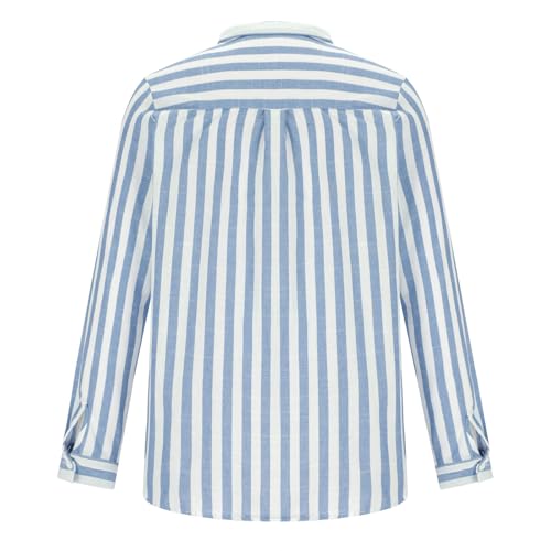 Men's Long Sleeve Button Down Shirts Casual Striped Collared Fall Tshirt Fashion 2024 Cotton Work Office Clothes4