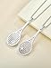 YL Tennis Racquet Pendant Necklace 925 Sterling Silver Cubic Zirconia Sports Jewelry for Women Men