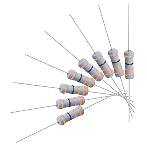 uxcell 50Pcs 33 Ohm Resistor, 1W 5% Tolerance Metal Oxide Film Resistors, Axial Lead, Flame Proof for DIY Electronic Projects and Experiments