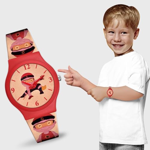 Image of Acnos Character Kid's Happy Colorful Water-Resistant Durable Watch for Boys Kids Boy with Fun Designs Adjustable Strap Positive Messages Watch for Kids