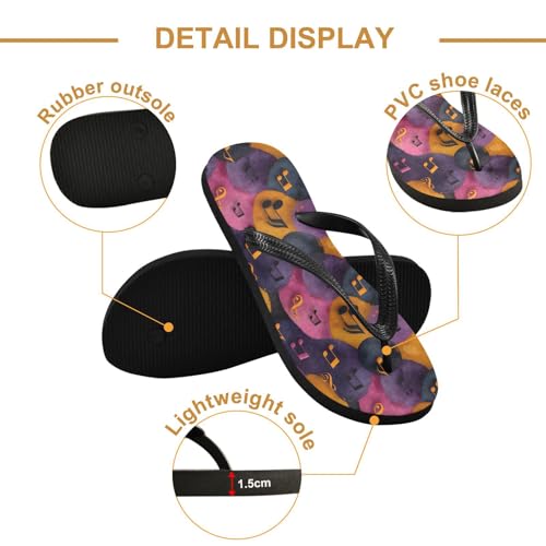 Flip Flop Sandals Music Pattern Print for Women Men Beach Outdoor XS3