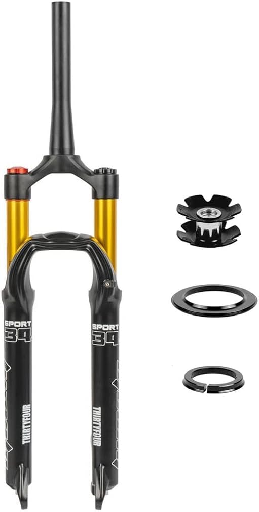 CuNtoHHH Mountain Bike Suspension Forks 26/27.5/29 MTB Air Fork Travel 100mm 1-1/8 Straight/tapered Front Disc Brake QR Manual Lockout For XC AM