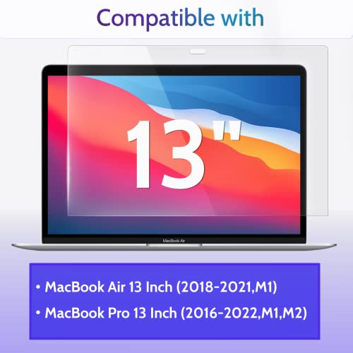 Image of Peslv 3-Pack Anti Blue Light Screen Protector for MacBook Air 13 Inch(2018-2021,M1)&MacBook Pro 13In(2016-2022,M1,M2), 13.3 inch Mac Laptop Glare Filter Uv Blocker Shield Cover Eye Protection Film