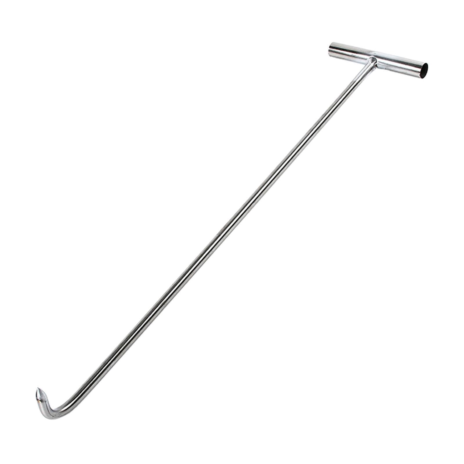 KTUXZCI Sewer Hook Lifting Tool Manhole Cover Designed for Quick Removal of Heavy Grates and Covers Well Cover Hook Offers Comfortable Grip and Makes Task of, Silver, 68cm Sharp