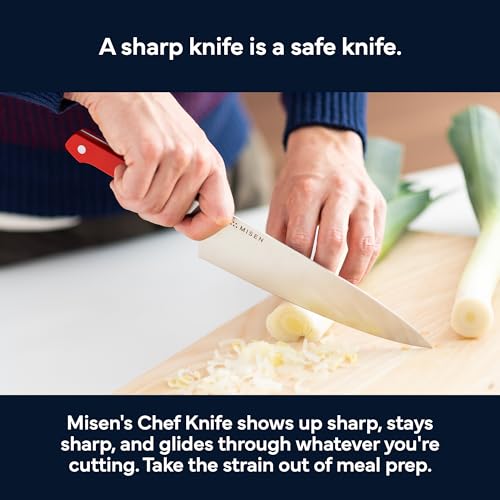Image of Misen 8 Inch Chef Knife, AUS-10 Japanese Stainless Steel - Red