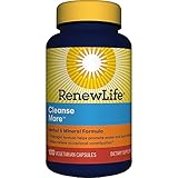 Renew Life Adult Cleanse More -Detox, helps relieve occasional bloating and restore regularity, Herbal & Mineral Formula-Overnight Constipation Relief-Gluten, Dairy & Soy Free-100 Vegetarian Capsules