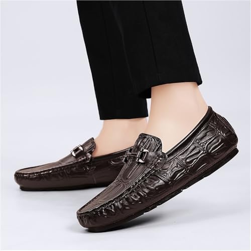 Mens Moccasins Shoe Vegan Leather Fashion Working Solid Color Round Toe Anti-Slip Non Slip Rubber Sole Block Heel Low Top Uniform2