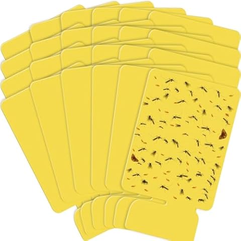 Flying Insect Trap Refill Kit, Indoor Plug-in Fly Trap Refill Yellow Sticky Glue Cards, Strong Adhesion Non-Toxic Easy to Use Sticky Trap Refill Kit for Flies, Gnats, Moths and Other Insects - 24 PCS Cover