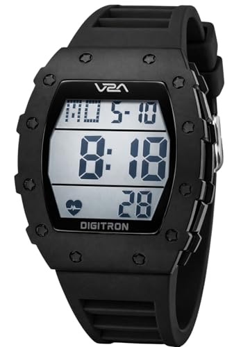 Image of V2A Digitron 2118 Tonneau Sports Watch for Men & Boys | Rugged Design | Big Dial | Alarm, Stopwatch, 12 /24H | 3 ATM Water Resistant | Luminous Display | Sports, Fitness, Outdoor & Training | Gifts for Men & Boy
